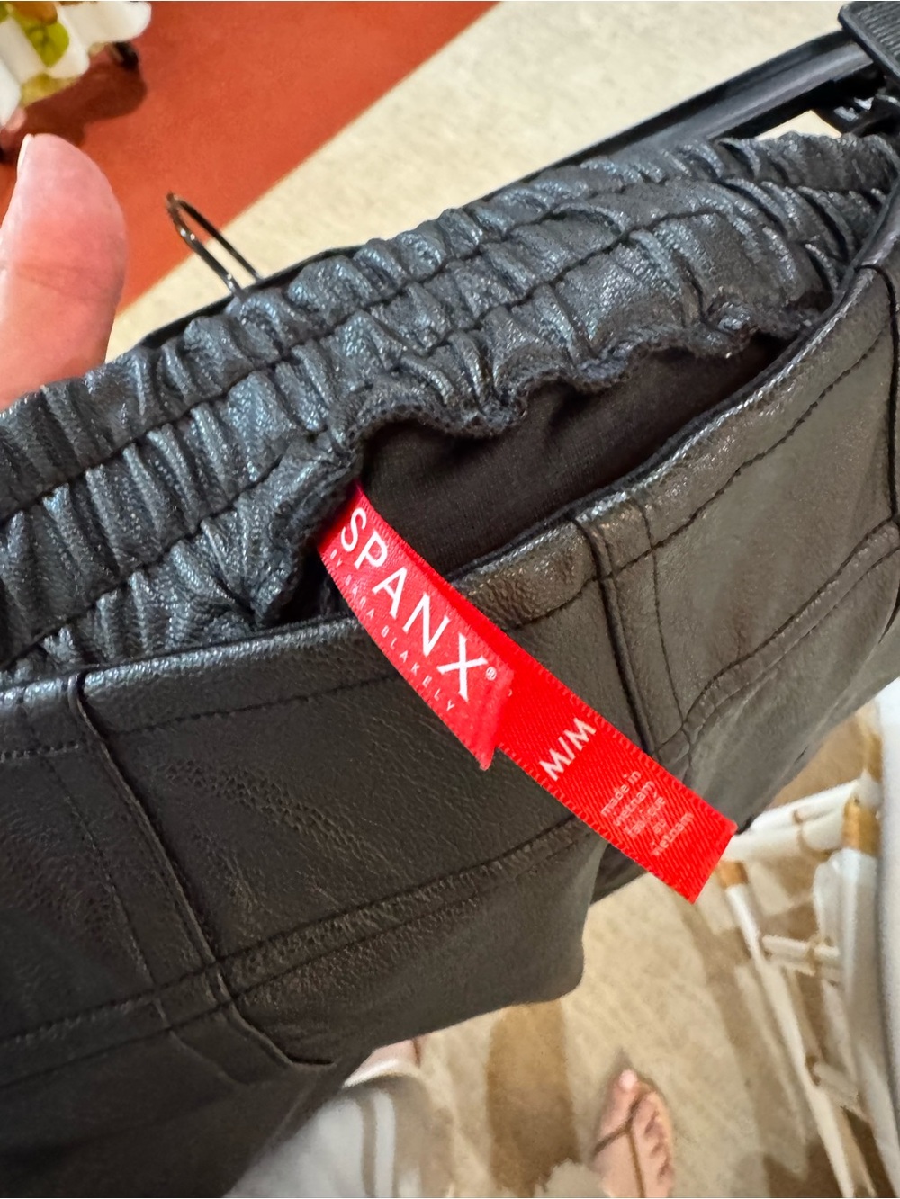 Spanx Women’s Faux Leather High-Waist Jogger Pants - Black - Picture 5 of 6